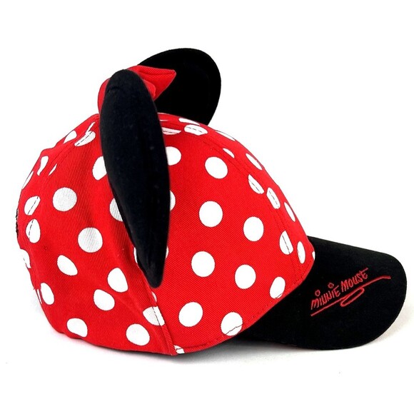 Vtg Walt Disney World Minnie Mouse Baseball Polka Dot Hat Cap w/ Ears Bow YOUTH - Picture 4 of 11
